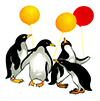 Penguine with balloons